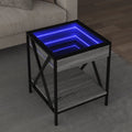 vidaXL Stolik kawowy z LED Infinity, szary dąb sonoma, 40x40x49 cm