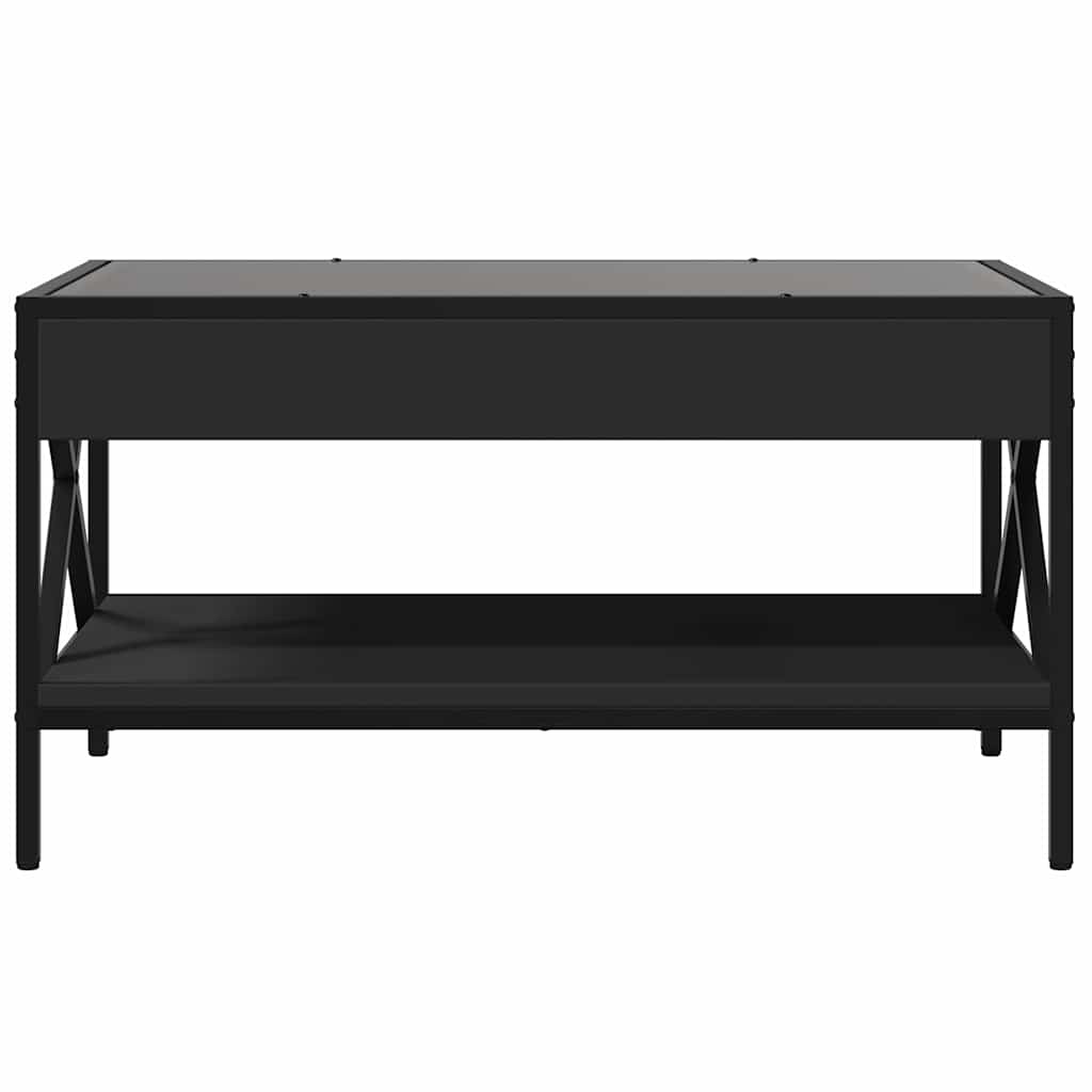 vidaXL Stolik kawowy z LED Infinity, czarny, 70x50x38 cm