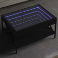 vidaXL Stolik kawowy z LED Infinity, czarny, 70x50x38 cm
