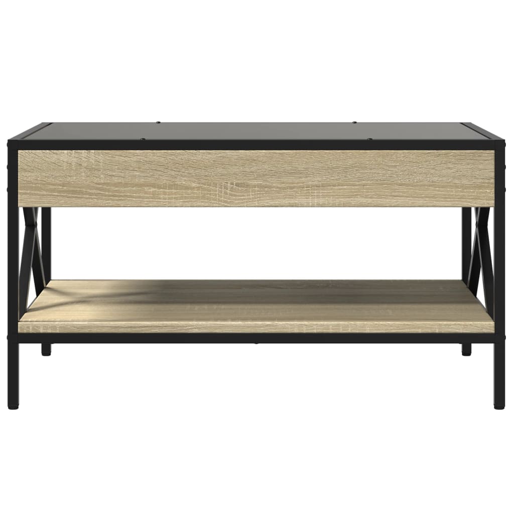 vidaXL Stolik kawowy z LED Infinity, dąb sonoma, 70x50x38 cm
