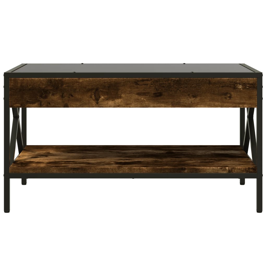 vidaXL Stolik kawowy z LED Infinity, przydymiony dąb, 70x50x38 cm