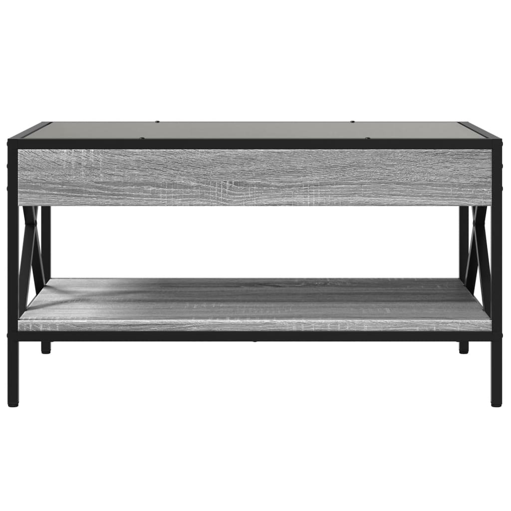 vidaXL Stolik kawowy z LED Infinity, szary dąb sonoma, 70x50x38 cm