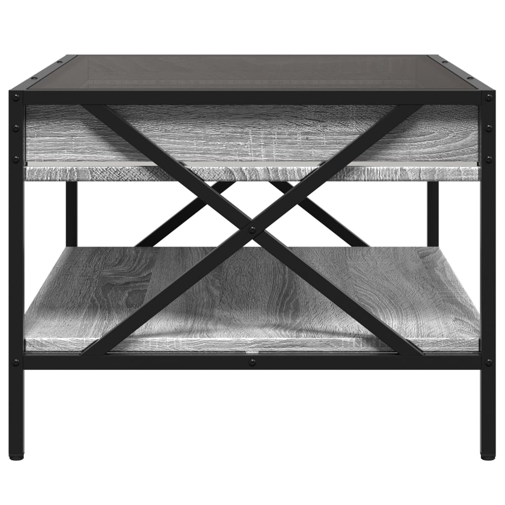 vidaXL Stolik kawowy z LED Infinity, szary dąb sonoma, 70x50x38 cm