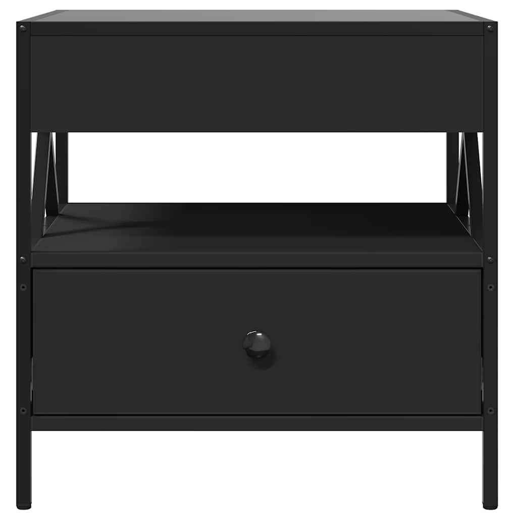 vidaXL Stolik kawowy z LED Infinity, czarny, 50x50x51 cm