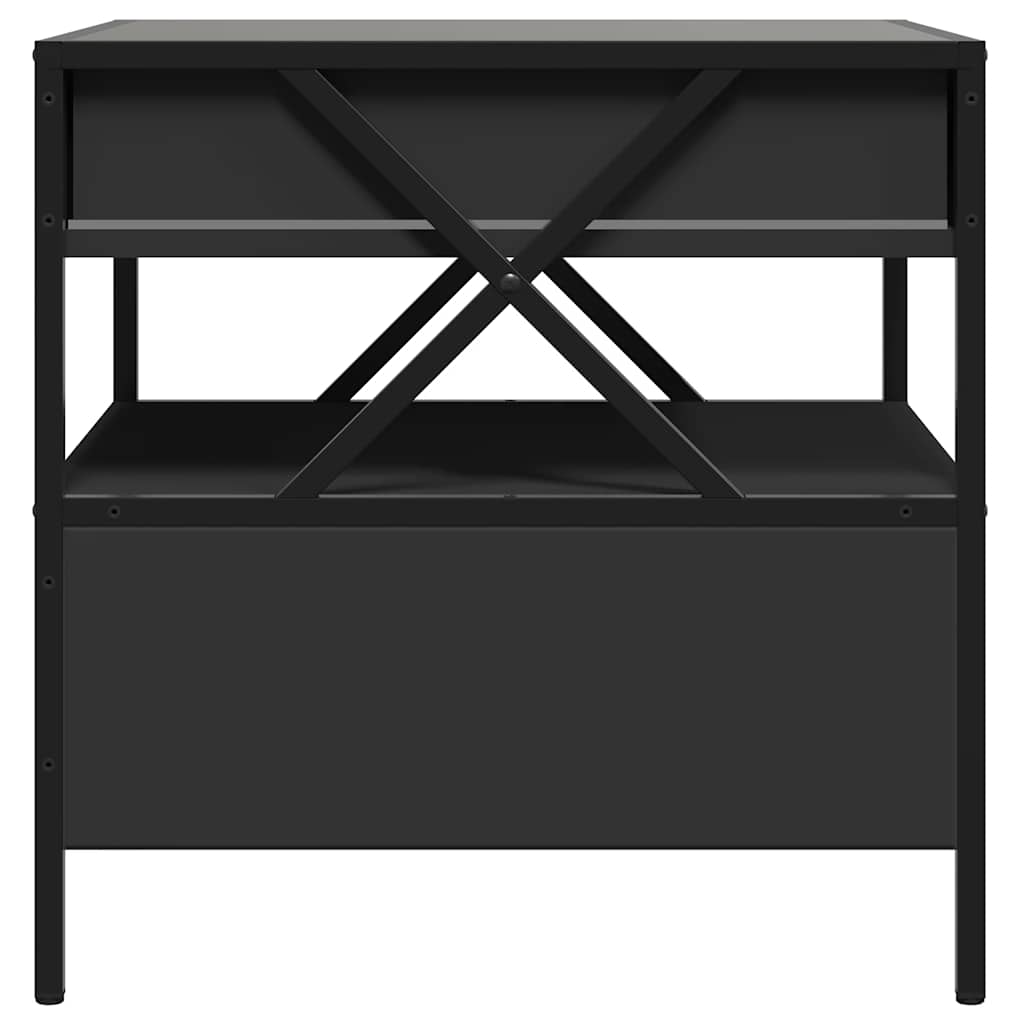 vidaXL Stolik kawowy z LED Infinity, czarny, 50x50x51 cm