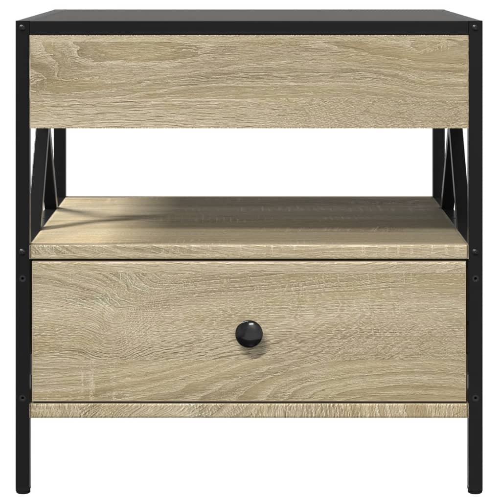 vidaXL Stolik kawowy z LED Infinity, dąb sonoma, 50x50x51 cm