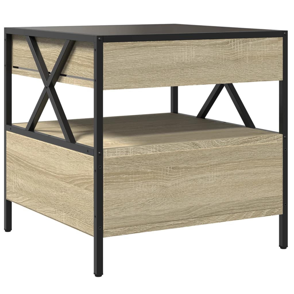 vidaXL Stolik kawowy z LED Infinity, dąb sonoma, 50x50x51 cm