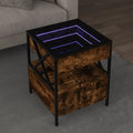 vidaXL Stolik kawowy z LED Infinity, przydymiony dąb, 40x40x51 cm