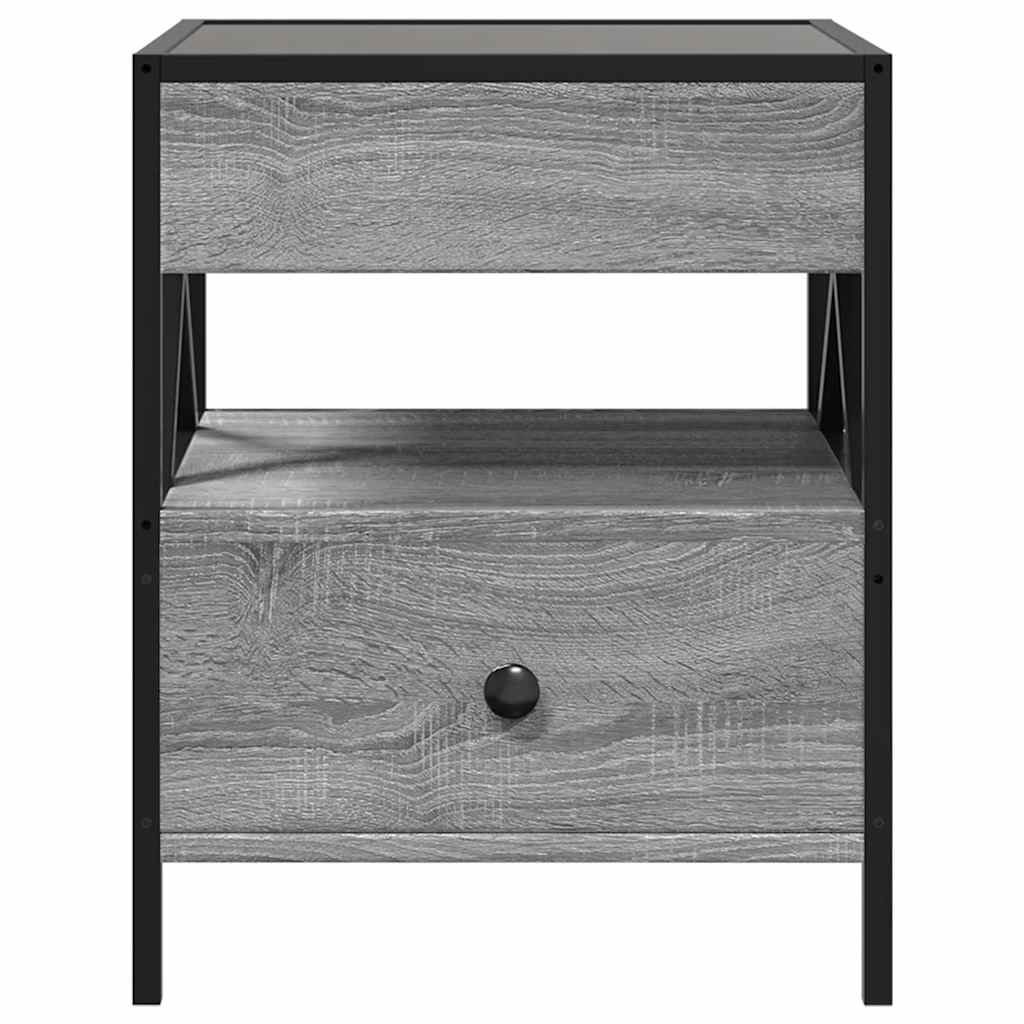 vidaXL Stolik kawowy z LED Infinity, szary dąb sonoma, 40x40x51 cm