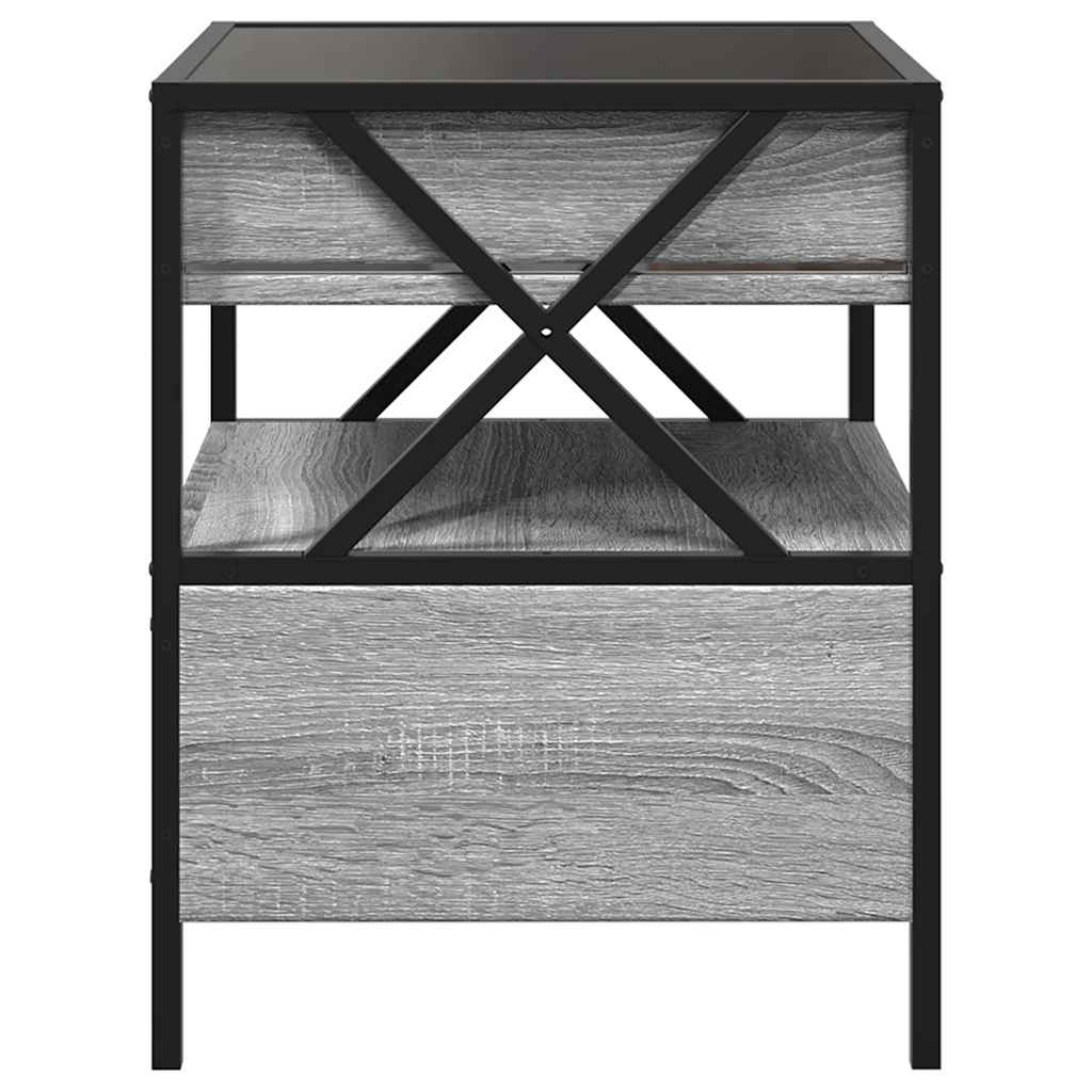 vidaXL Stolik kawowy z LED Infinity, szary dąb sonoma, 40x40x51 cm