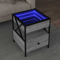 vidaXL Stolik kawowy z LED Infinity, szary dąb sonoma, 40x40x51 cm