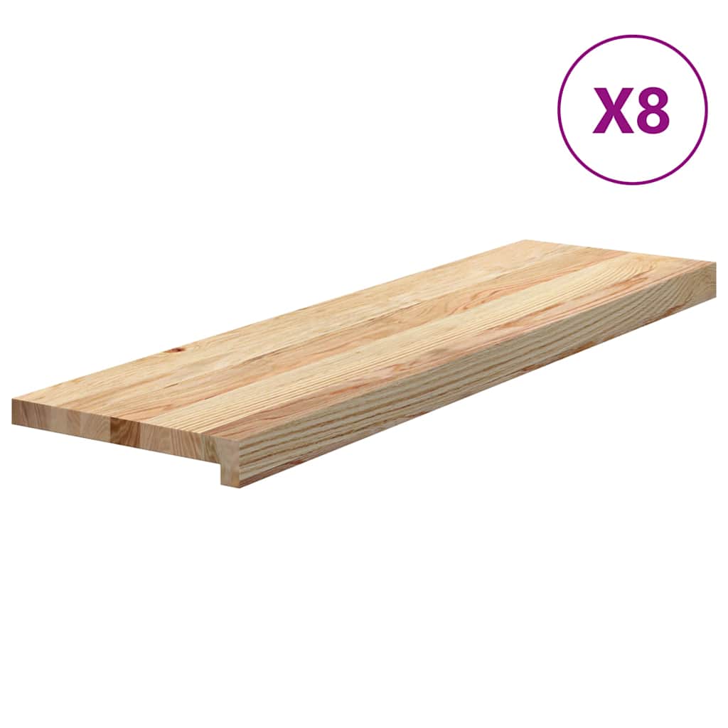 vidaXL Stopnie schodowe, 8 szt., surowe 90x30x2 cm lite drewno dębowe