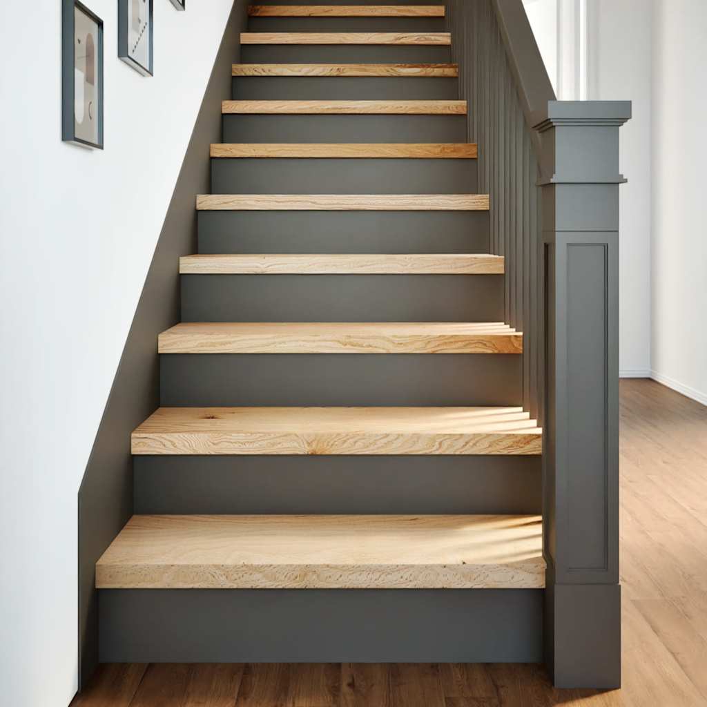 vidaXL Stopnie schodowe, 12 szt., surowe 80x25x2 cm lite drewno dębowe