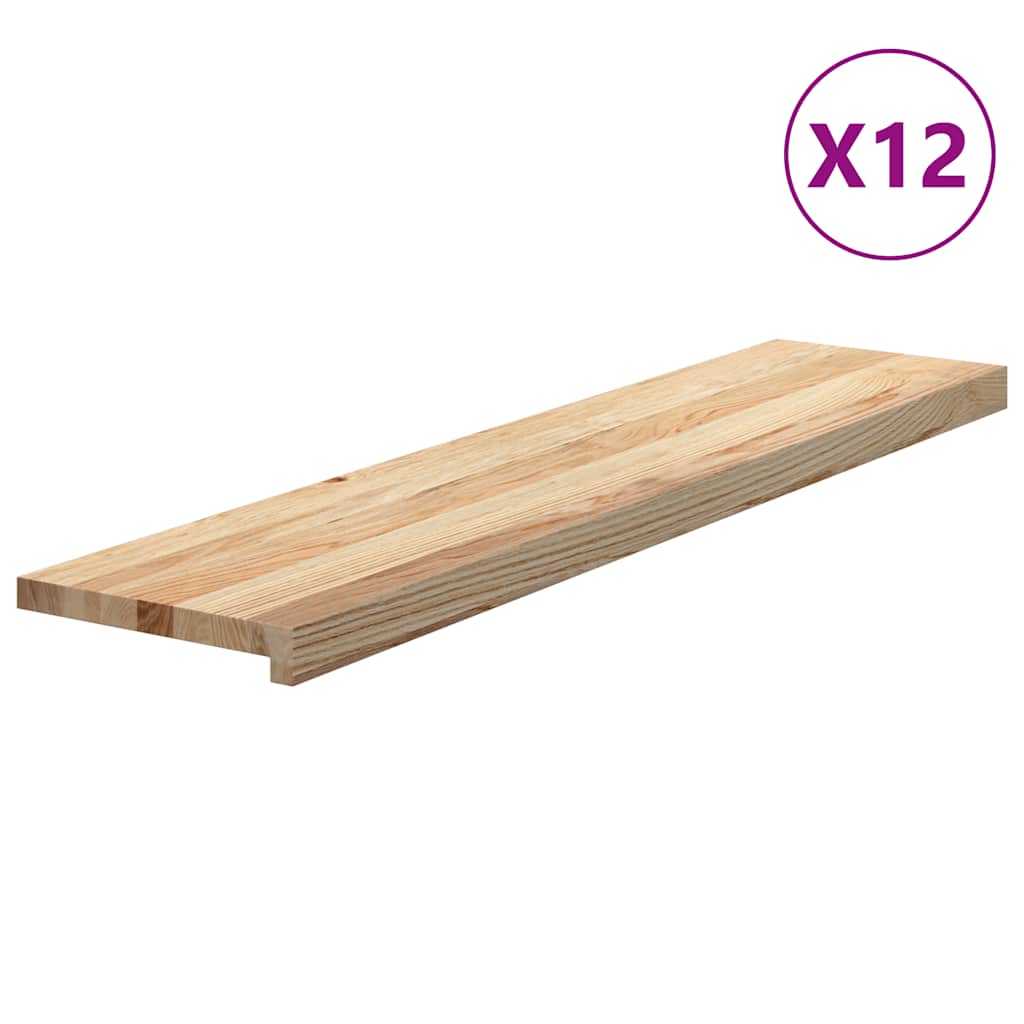 vidaXL Stopnie schodowe, 12 szt. surowe 110x30x2cm lite drewno dębowe