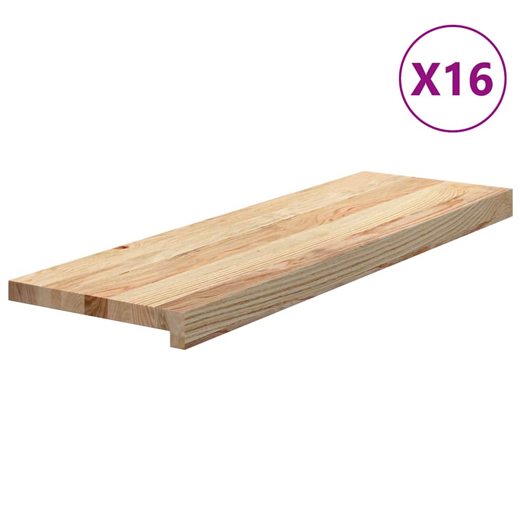 vidaXL Stopnie schodowe, 16 szt. surowe 80x25x2cm lite drewno dębowe
