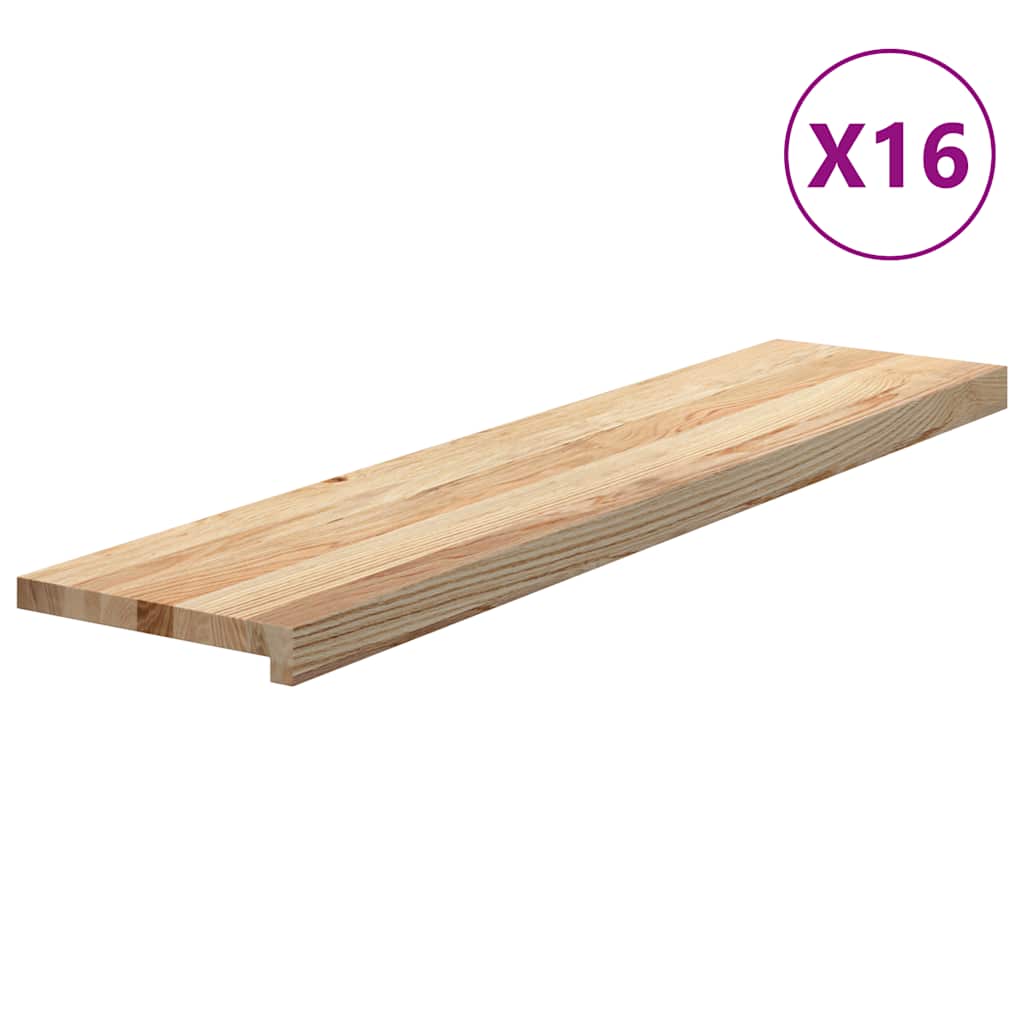 vidaXL Stopnie schodowe, 16 szt. surowe 110x25x2cm lite drewno dębowe