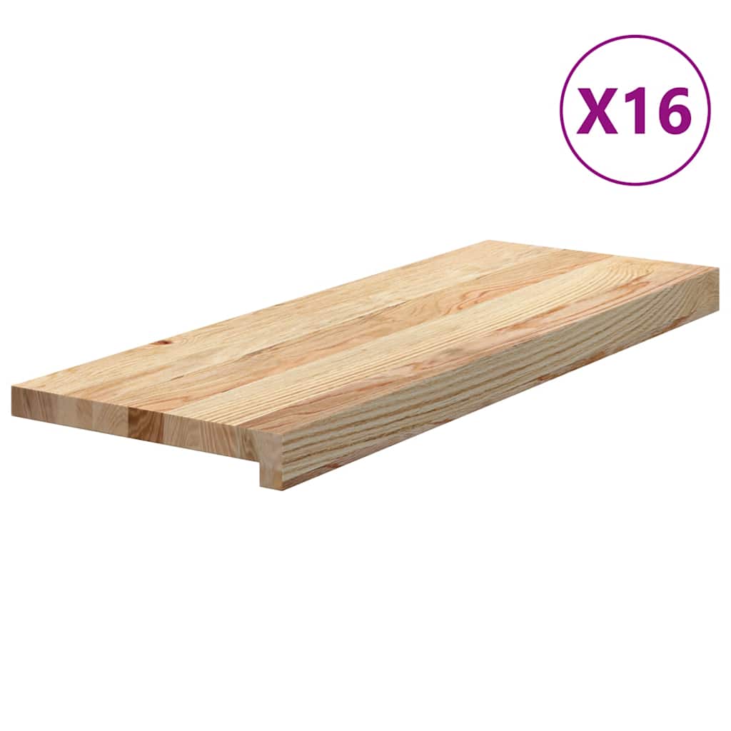 vidaXL Stopnie schodowe, 16 szt. surowe 70x30x2cm lite drewno dębowe