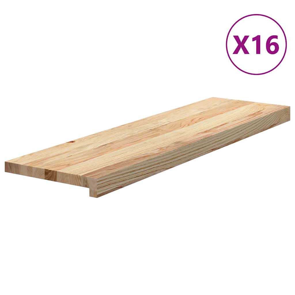 vidaXL Stopnie schodowe, 16 szt. surowe 90x30x2cm lite drewno dębowe
