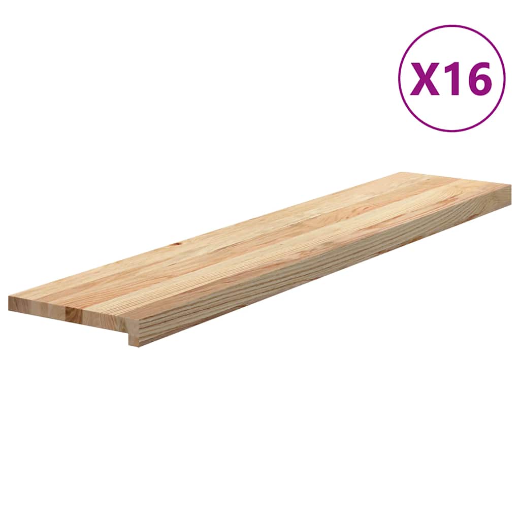 vidaXL Stopnie schodowe, 16 szt. surowe 120x30x2cm lite drewno dębowe