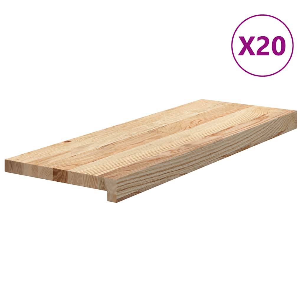 vidaXL Stopnie schodowe, 20 szt. surowe 70x30x2cm lite drewno dębowe