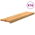 vidaXL Stopnie schodowe, 16 szt. brązowe 100x30x2cm lite drewno dębowe
