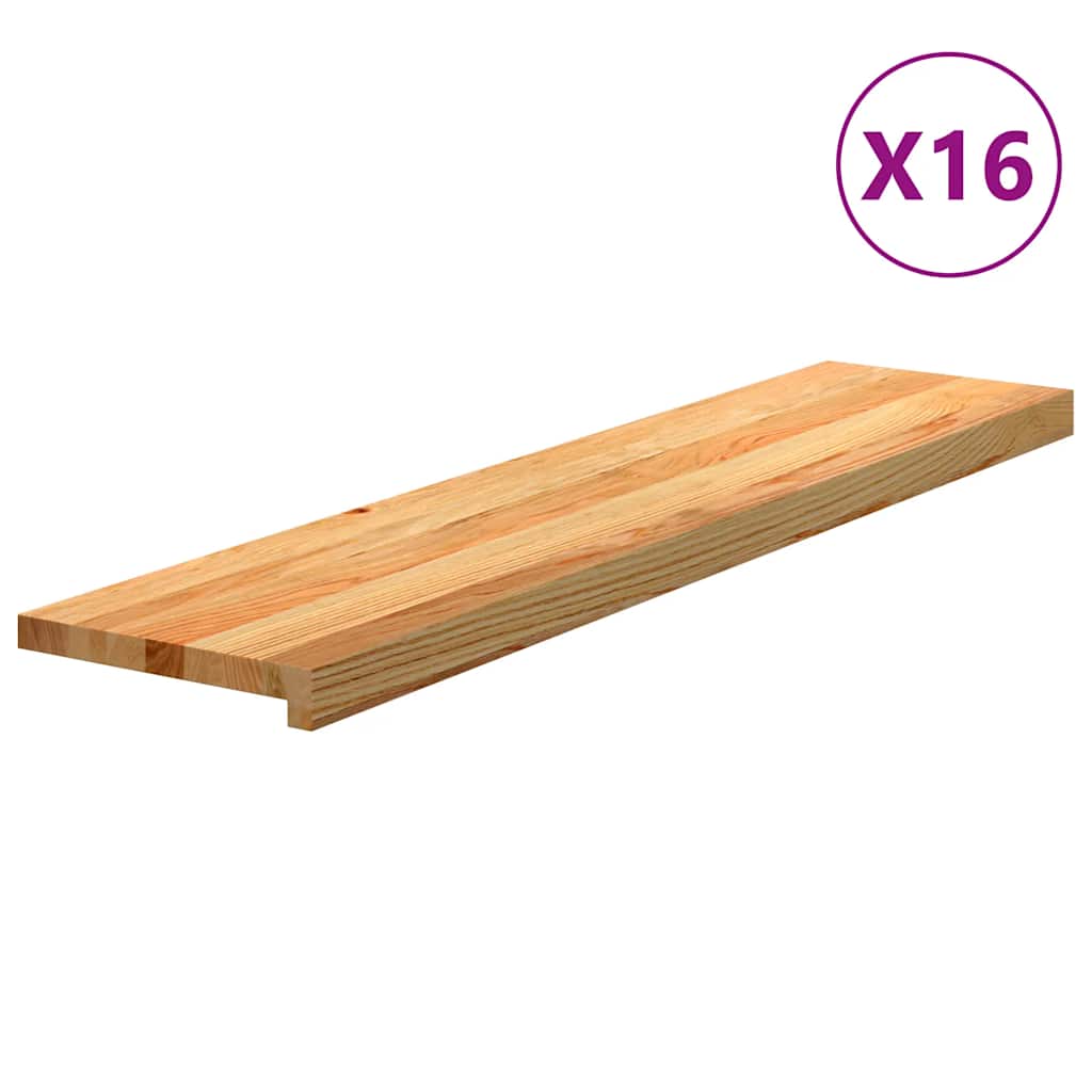 vidaXL Stopnie schodowe, 16 szt. brązowe 110x30x2cm lite drewno dębowe