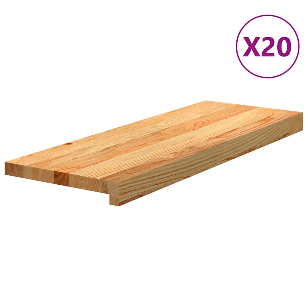 vidaXL Stopnie schodowe, 20 szt. brązowe 70x25x2cm lite drewno dębowe