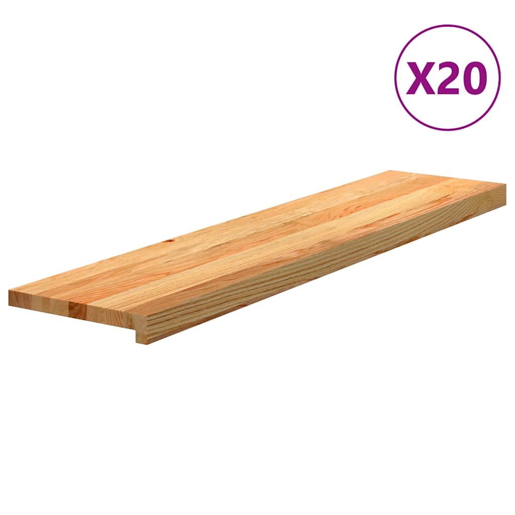 vidaXL Stopnie schodowe, 20 szt. brązowe 110x30x2cm lite drewno dębowe
