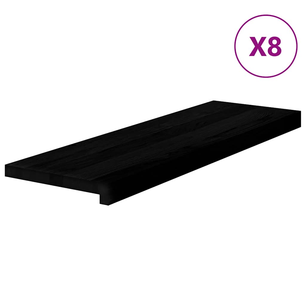 vidaXL Stopnie schodowe, 8 szt. brązowoczarne 80x30x2 cm lite drewno dębowe