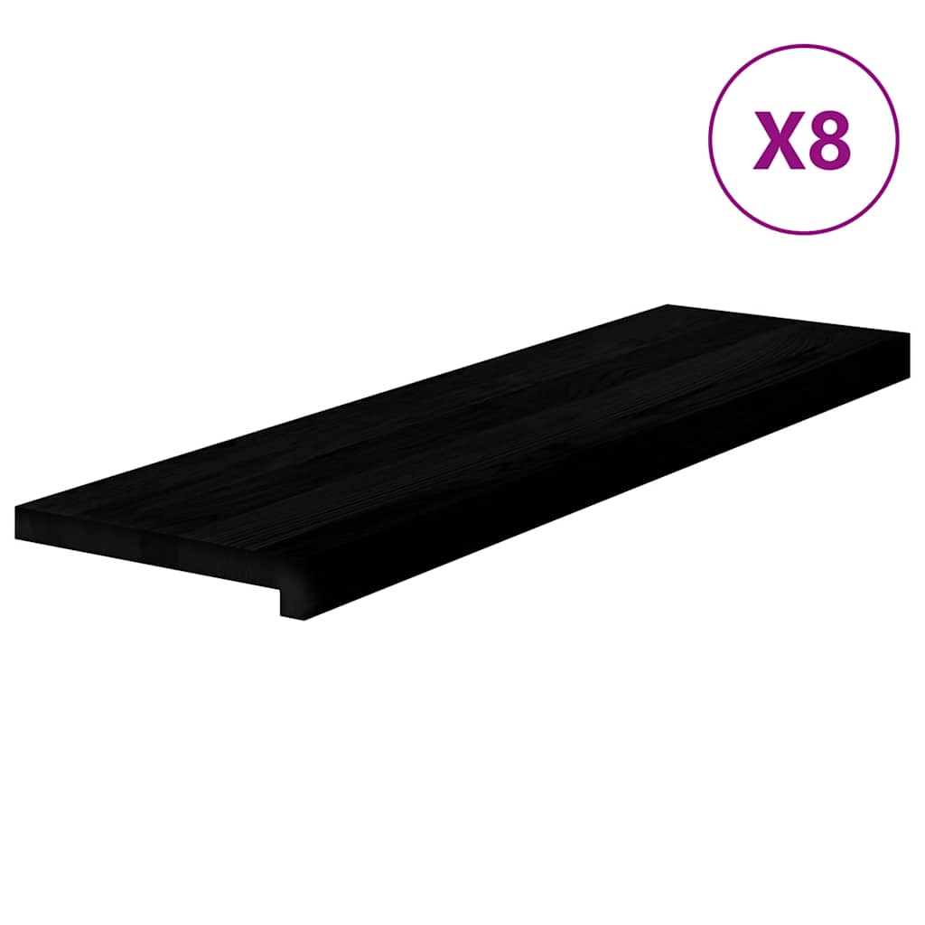 vidaXL Stopnie schodowe, 8 szt. brązowoczarne 90x30x2 cm lite drewno dębowe