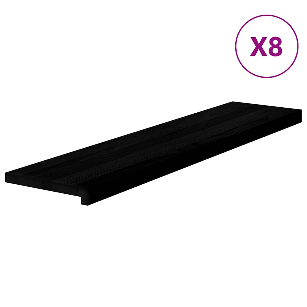 vidaXL Stopnie schodowe, 8 szt. brązowoczarne 110x30x2 cm lite drewno dębowe