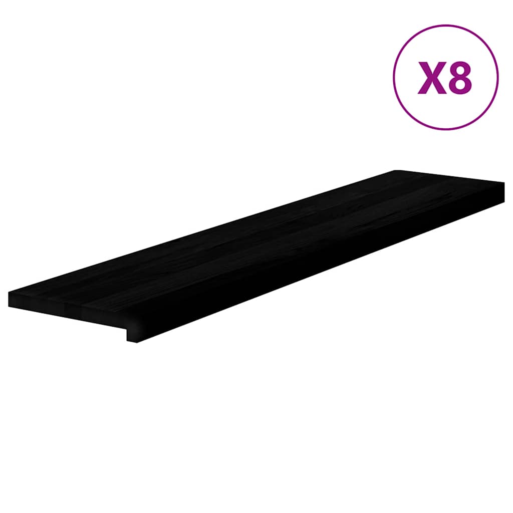 vidaXL Stopnie schodowe, 8 szt. brązowoczarne 120x30x2 cm lite drewno dębowe