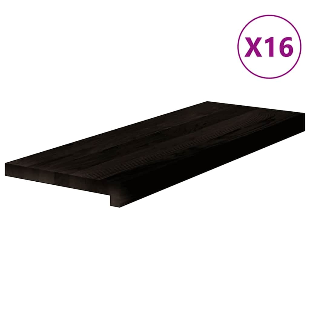 vidaXL Stopnie schodowe 16 szt. brązowoczarne 70x25x2 cm lite drewno dębowe