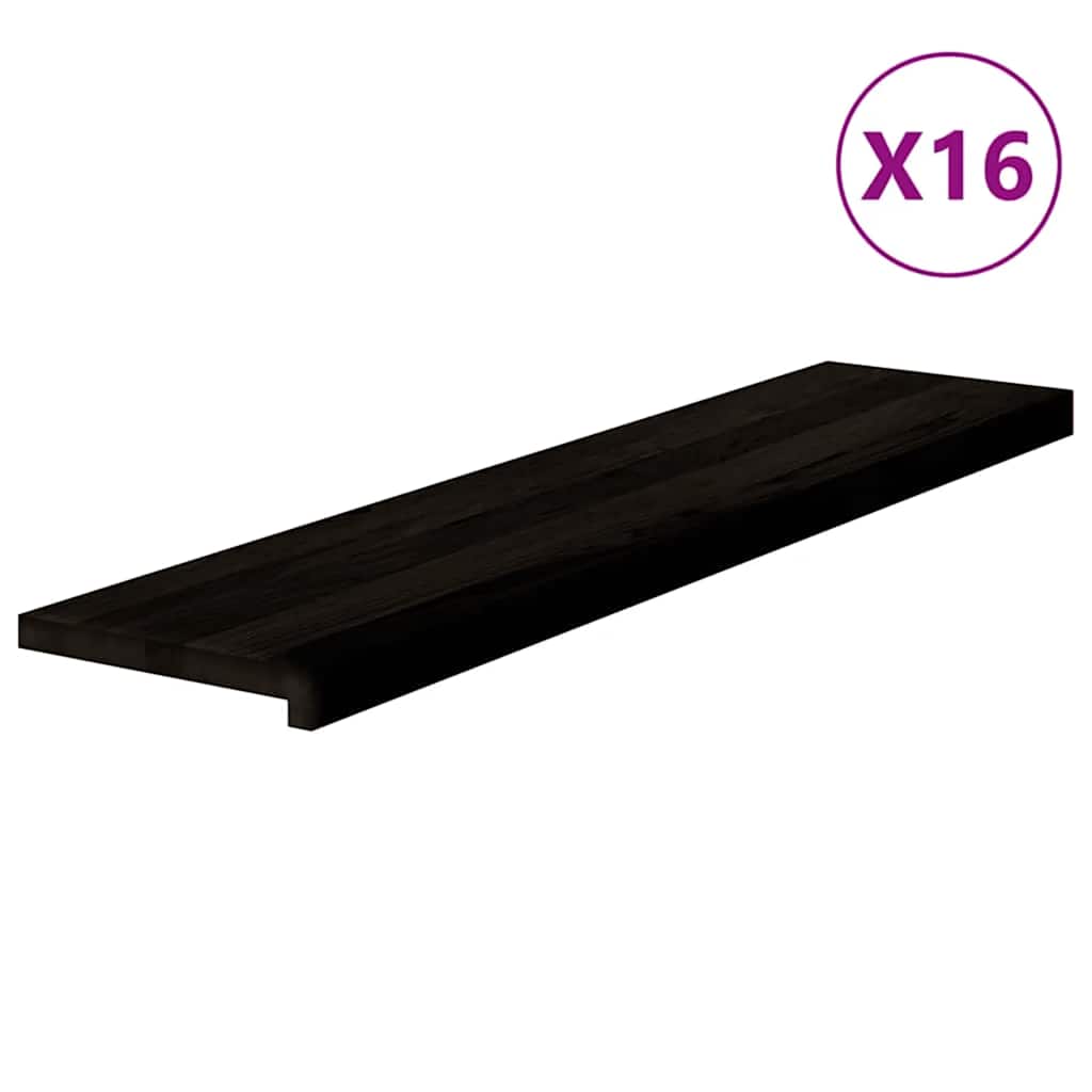 vidaXL Stopnie schodowe 16 szt. brązowoczarne 110x25x2 cm lite drewno dębowe