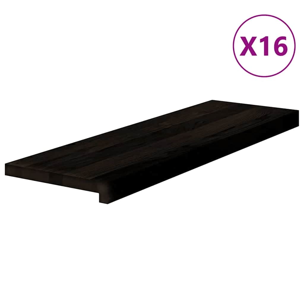 vidaXL Stopnie schodowe 16 szt. brązowoczarne 80x30x2 cm lite drewno dębowe