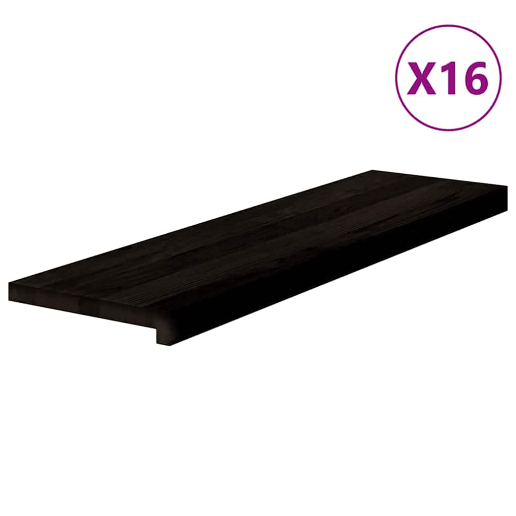 vidaXL Stopnie schodowe 16 szt. brązowoczarne 90x30x2 cm lite drewno dębowe
