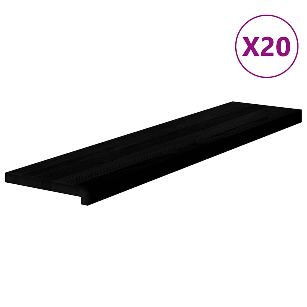 vidaXL Stopnie schodowe, 20 szt. brązowoczarne 110x25x2cm lite drewno dębowe