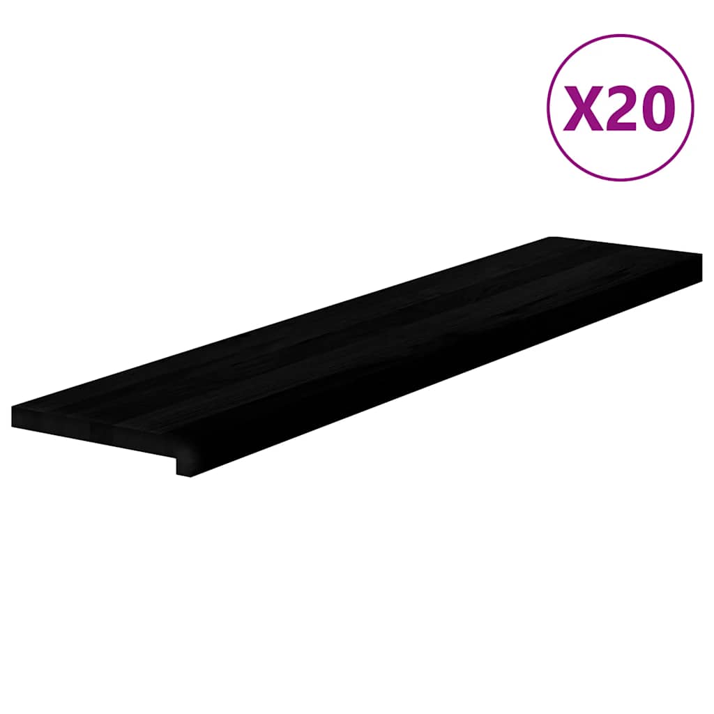 vidaXL Stopnie schodowe, 20 szt. brązowoczarne 120x25x2cm lite drewno dębowe