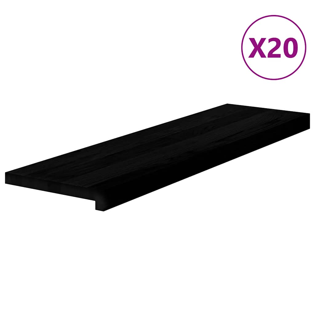 vidaXL Stopnie schodowe, 20 szt. brązowoczarne 90x30x2cm lite drewno dębowe