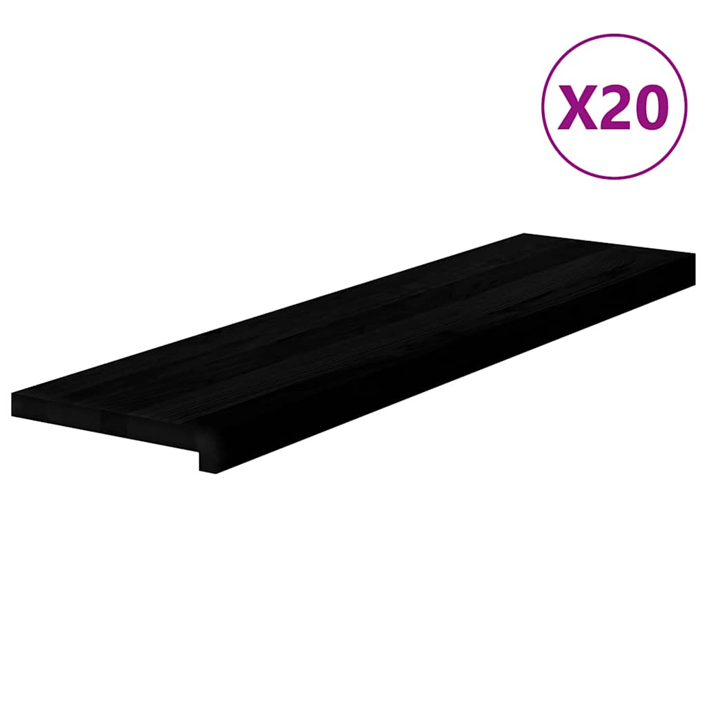 vidaXL Stopnie schodowe, 20 szt. brązowoczarne 100x30x2cm lite drewno dębowe