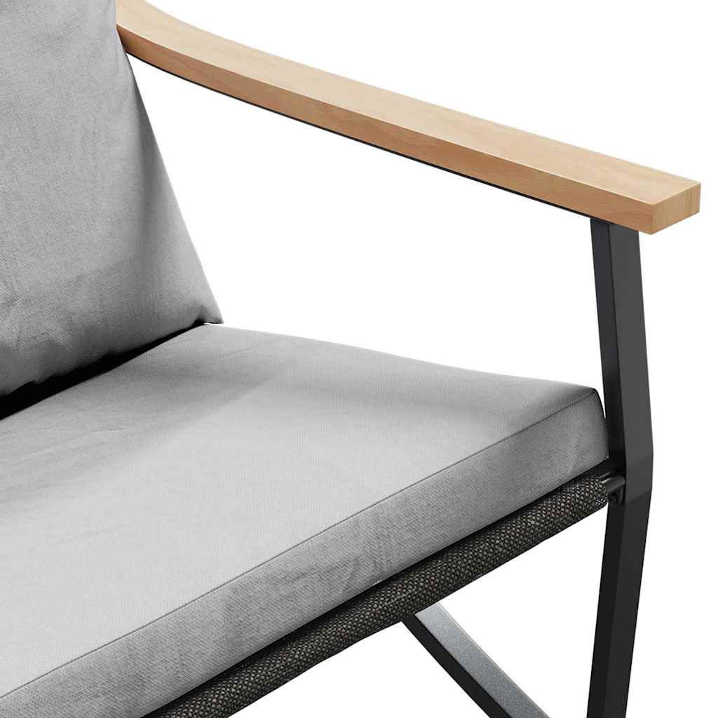 vidaXL 5-częściowy zestaw mebli na balkon, z poduszkami, czarny, stal