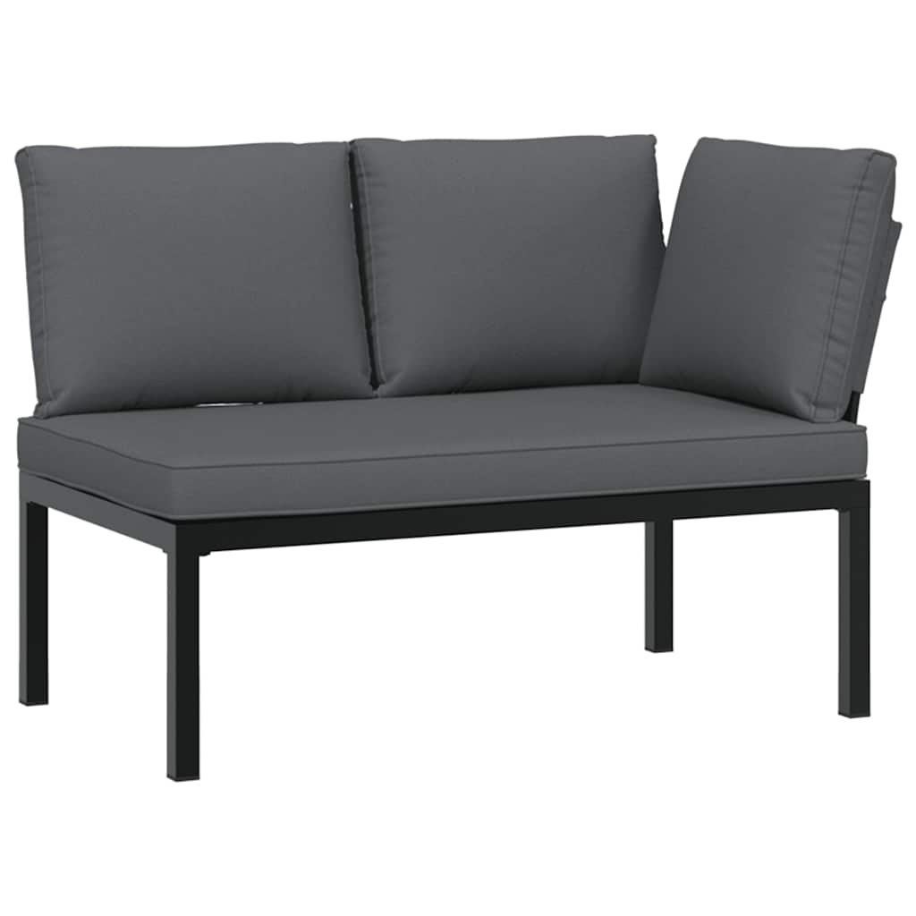 vidaXL 4-cz. zestaw mebli do ogrodu, z poduszkami, czarne aluminium