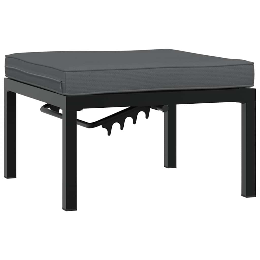 vidaXL 4-cz. zestaw mebli do ogrodu, z poduszkami, czarne aluminium