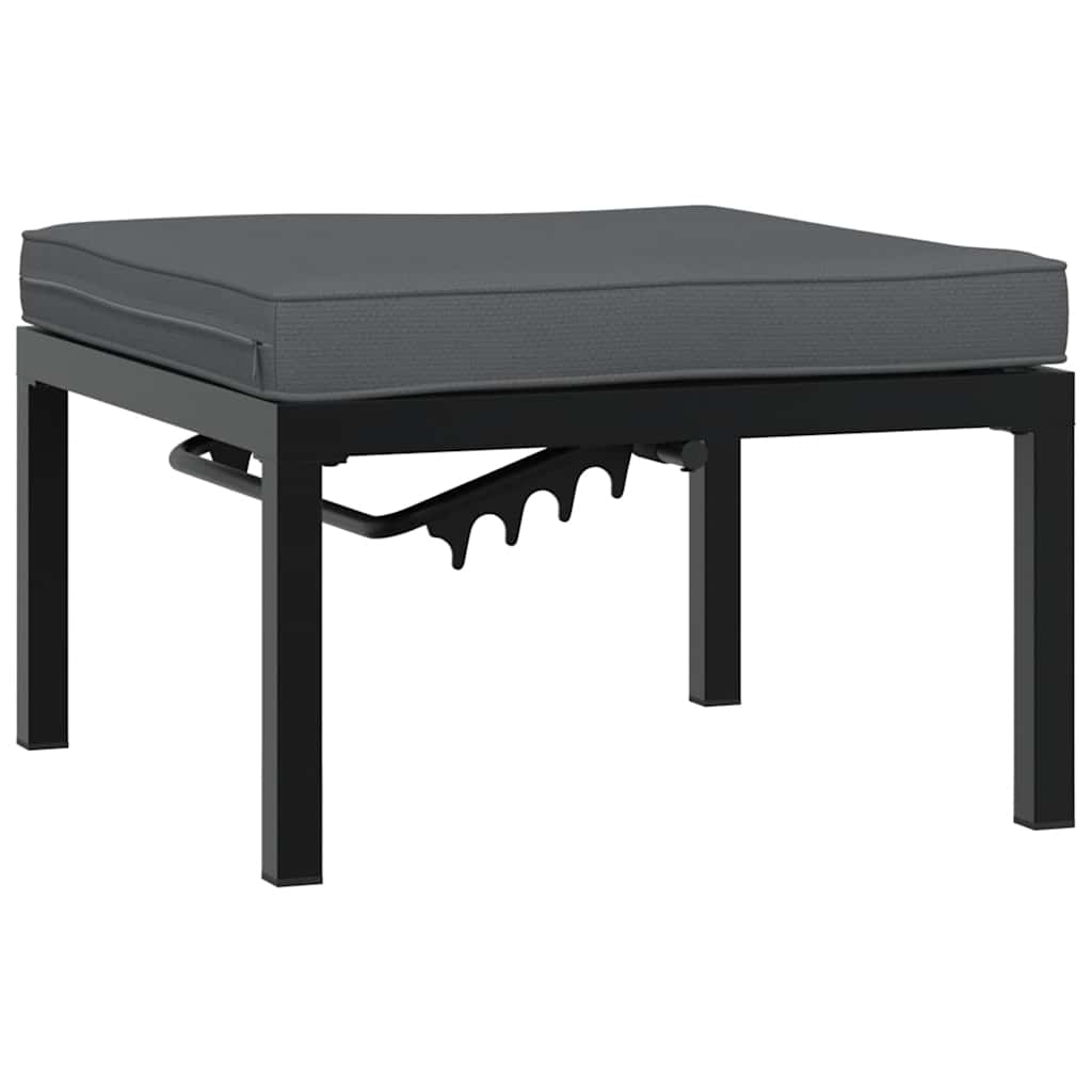 vidaXL 3-cz. zestaw mebli do ogrodu, z poduszkami, czarne aluminium