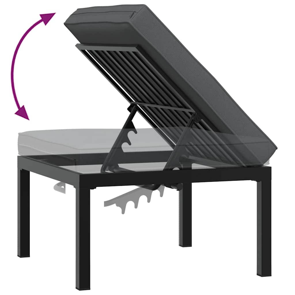 vidaXL 3-cz. zestaw mebli do ogrodu, z poduszkami, czarne aluminium