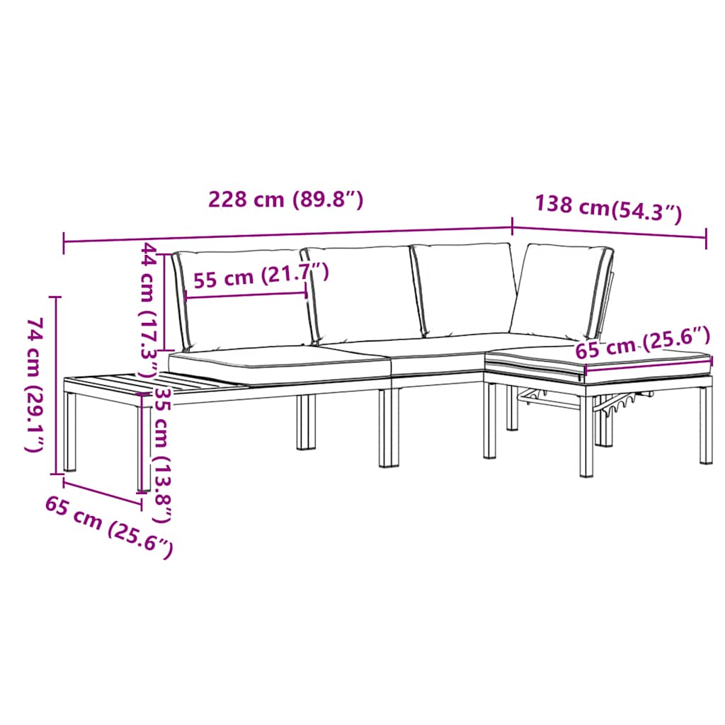 vidaXL 3-cz. zestaw mebli do ogrodu, z poduszkami, czarne aluminium