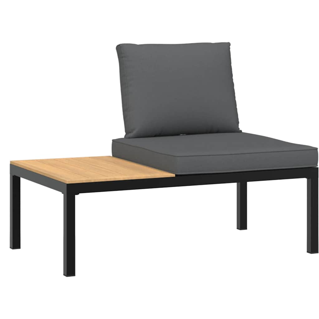 vidaXL 3-cz. zestaw mebli do ogrodu, z poduszkami, czarne aluminium