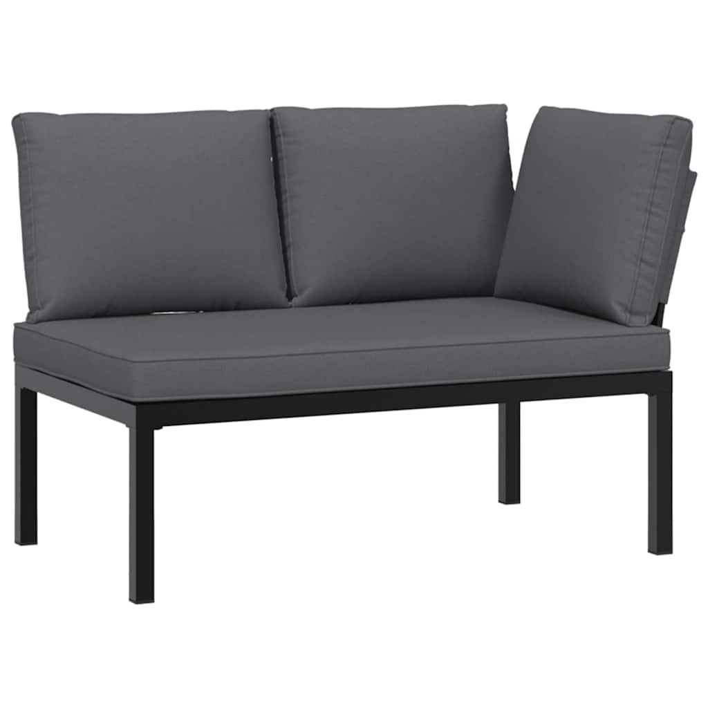 vidaXL 2-cz. zestaw mebli do ogrodu, z poduszkami, czarne aluminium