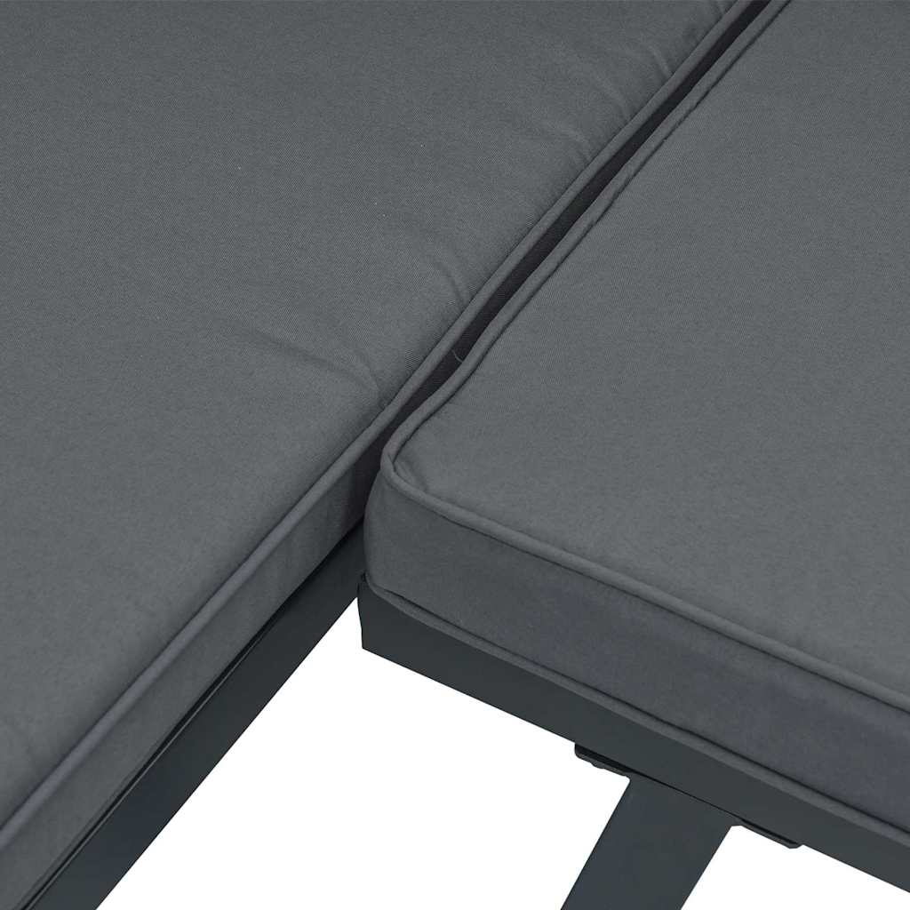 vidaXL 5-cz. zestaw mebli do ogrodu, z poduszkami, czarne aluminium