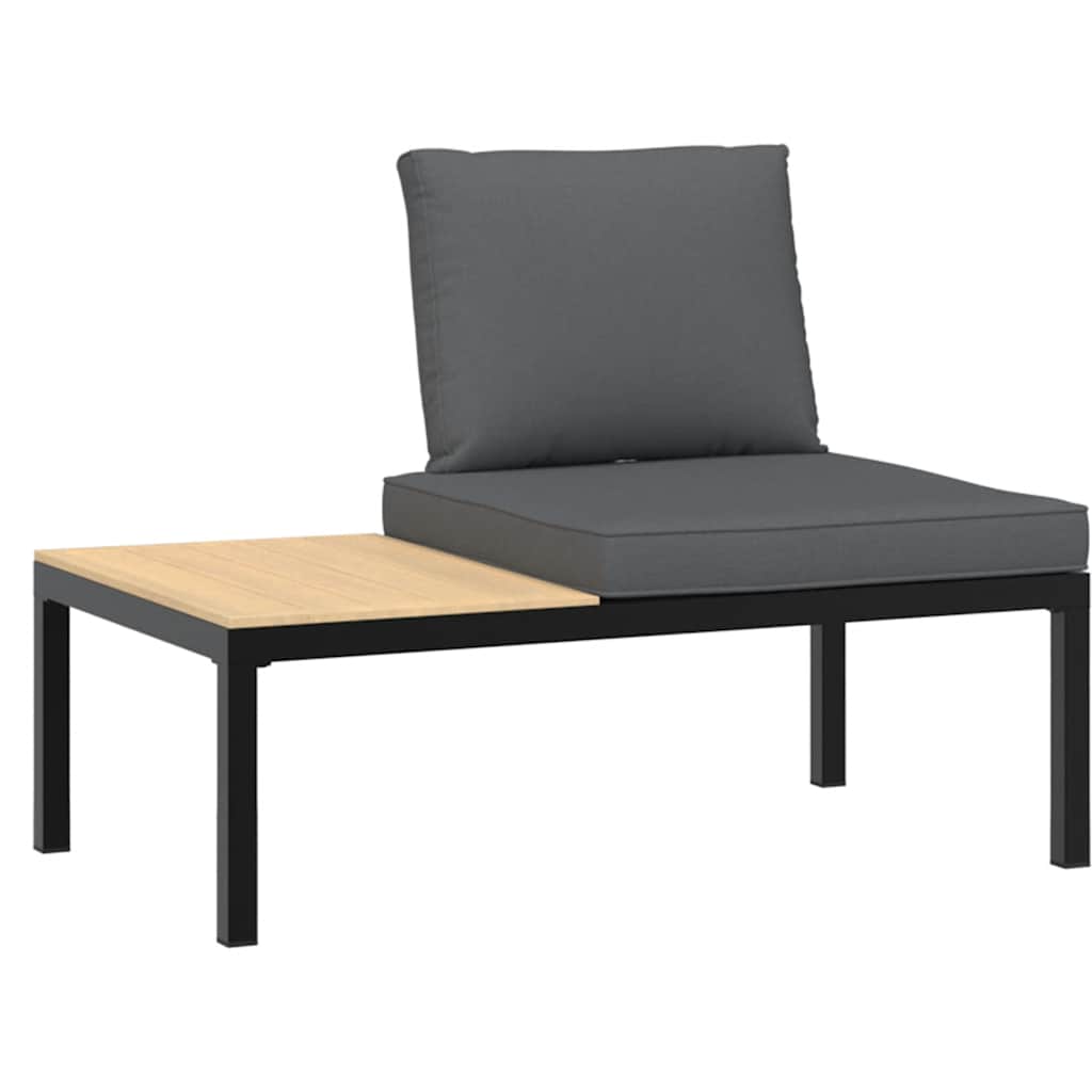 vidaXL 4-cz. zestaw mebli do ogrodu, z poduszkami, czarne aluminium